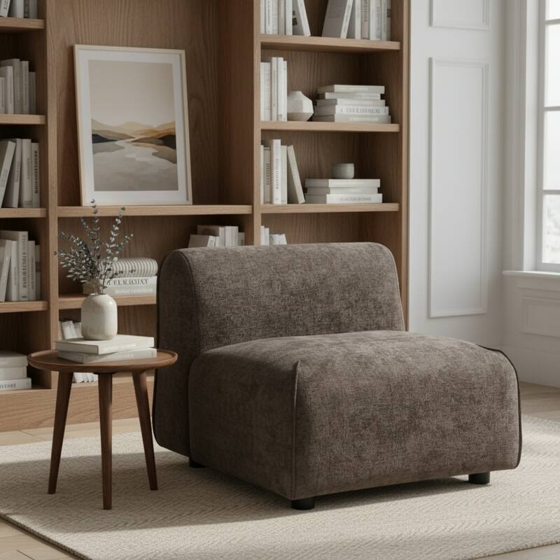 Christopher Knight Home - Marcella Modern 2-Piece Set Plush Upholstered Curved Padded Back Accent Chair and Footrest Ottoman