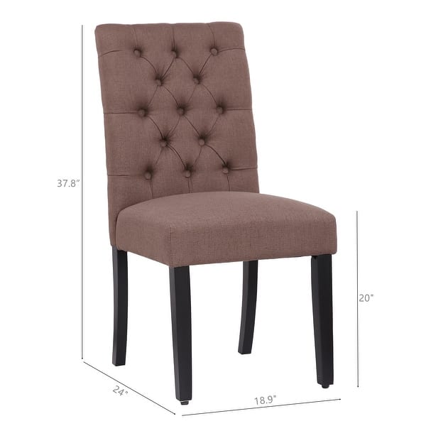 dimension image slide 2 of 5, Grandview Tufted Dining Chair (Set of 2)