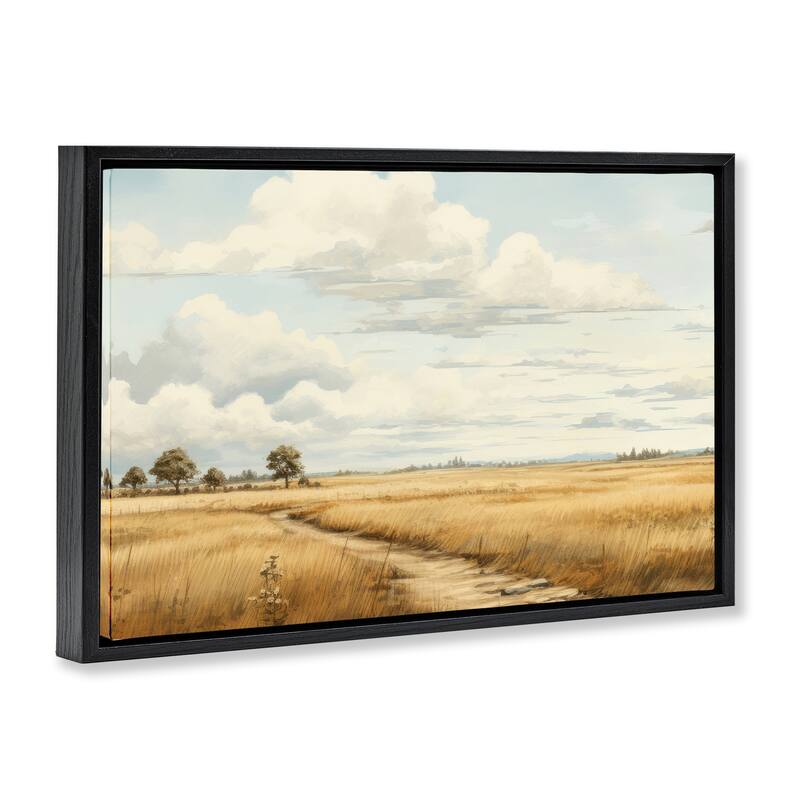 Stupell Path Through Vast Grassland Framed Floater Canvas Wall Art Design By LSR Creative Studio