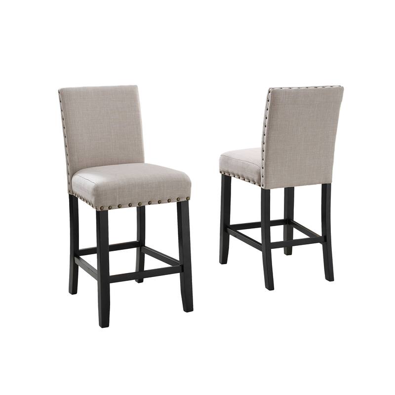 Counter Height Stools With Nailhead Trim, Set Of 2