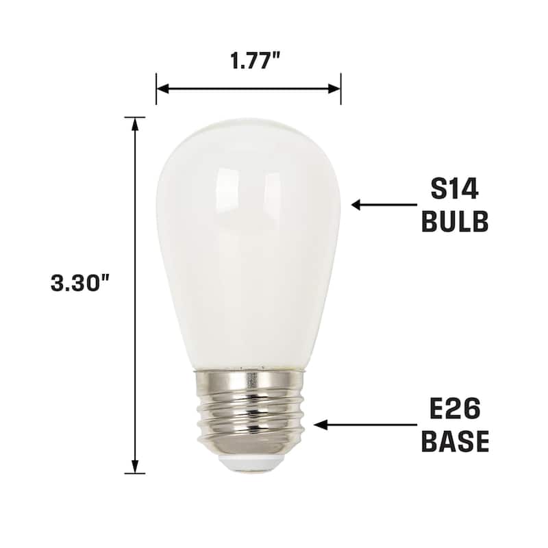 Westinghouse Lighting 1-Watt (15-Watt Equivalent) Frosted S14 Filament LED Light Bulb, Medium Base, 4 Pack