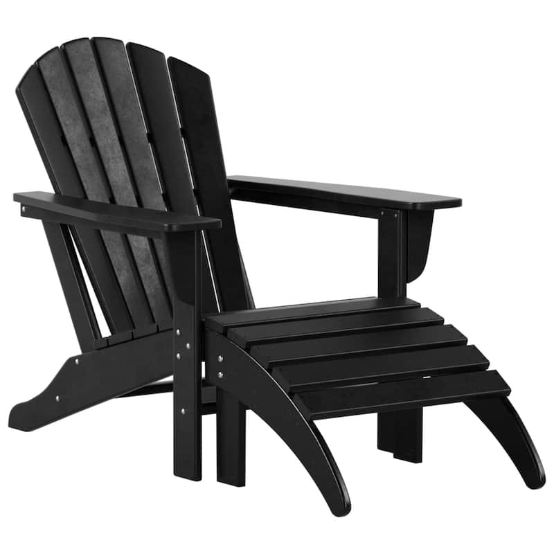 Altura Classic Outdoor Eco-Friendly All Weather Adirondack Chair with Ottoman (2-Piece Set)