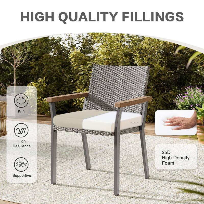 Aoodor Outdoor Removable Chair Cushion with Hidden Zipper（Set of 2）