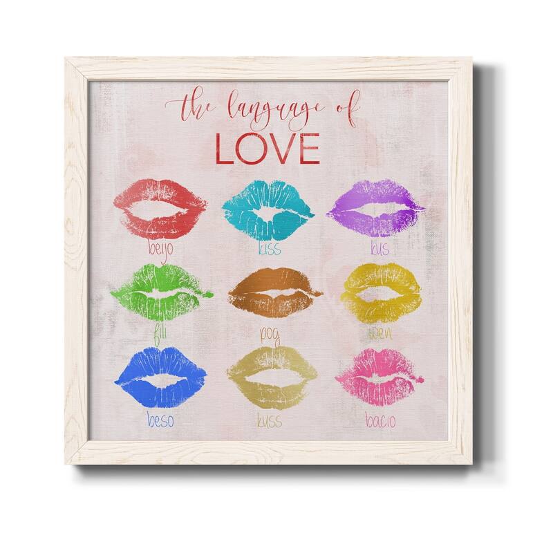 Rainbow Kiss-Premium Framed Canvas - Ready to Hang - 31.5x31.5 - White