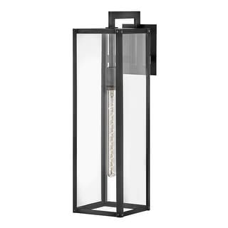 Hinkley Max Collection One Light 5W Med. LED Outdoor Large Wall Mount Lantern, Black