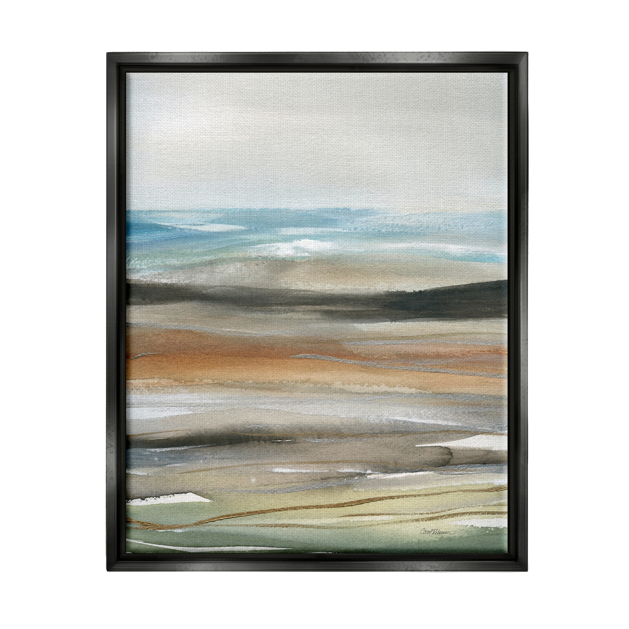 Stupell Abstract Landscape Painting Framed Floater Canvas Wall Art by Carol Robinson