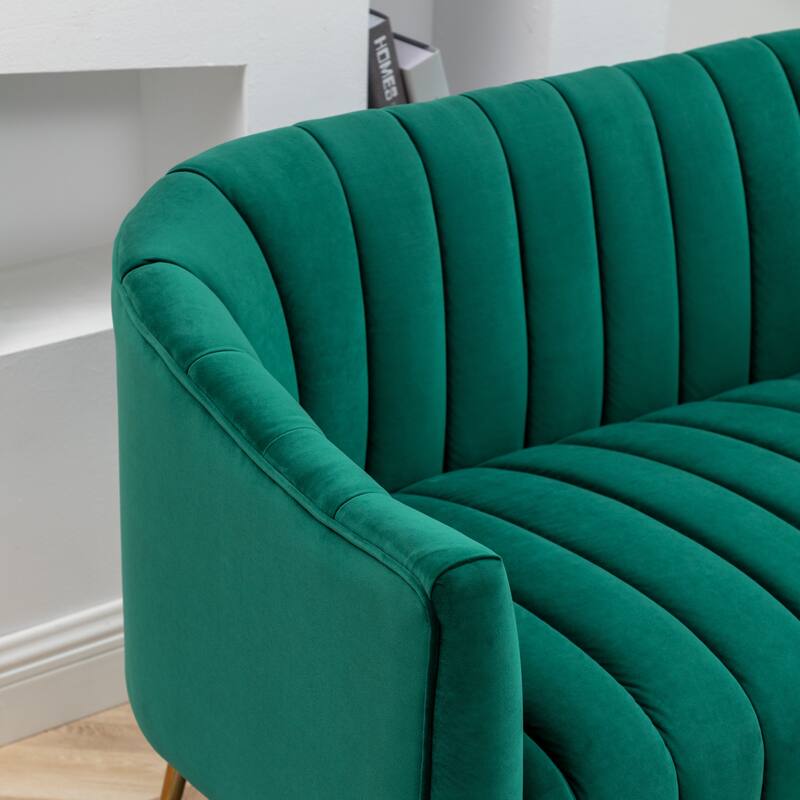 SEYNAR Velvet Upholstered Accent Chair and Loveseat Set