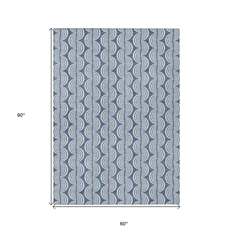 HomeRoots Ogee Transitional Rectangle Outdoor Rug