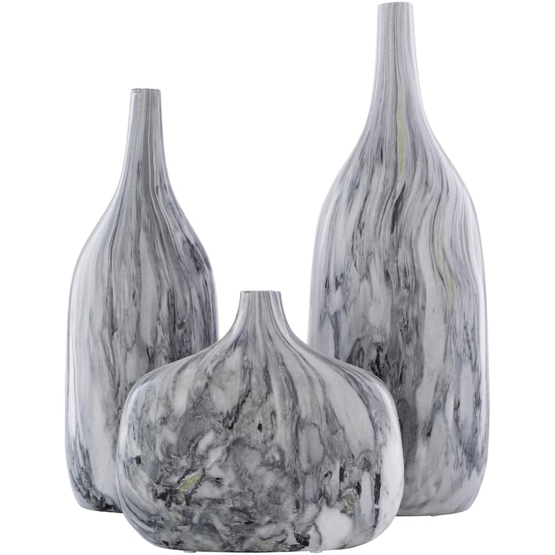 Didan Modern Ceramic Outdoor Safe Vase Set (3 Pieces)