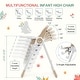preview thumbnail 6 of 19, Foldable High Chairs for Babies and Toddlers with 7 Height and 5 Recline Adjustable Backrest