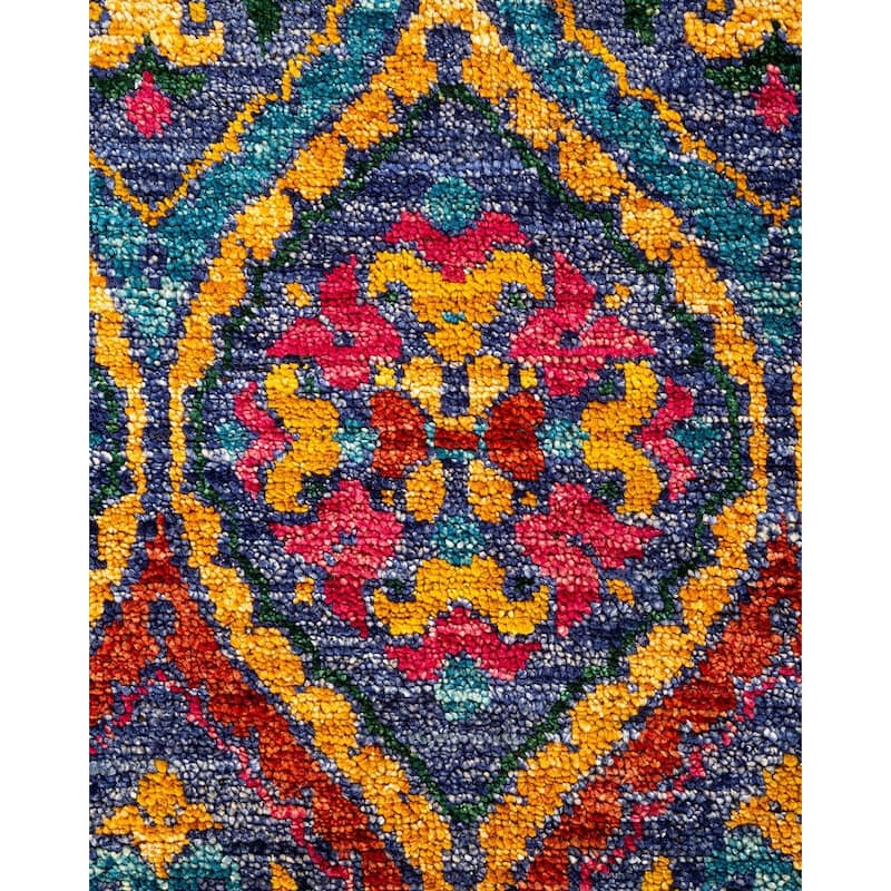 Overton Hand Knotted Wool Vintage Inspired Modern Contemporary Modern Multi Area Rug - 4' 0" x 6' 0"