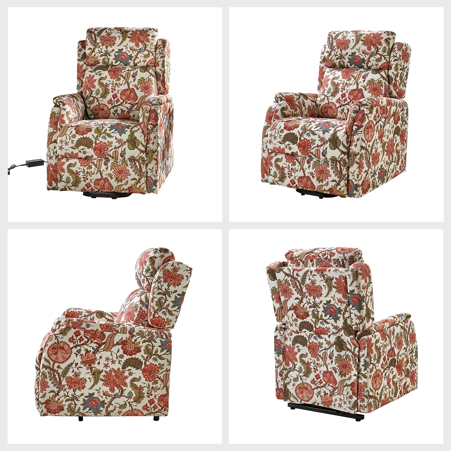 Felisa White Transition Upholstered 360-Degree Swivel Barrel Chair