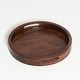 preview thumbnail 48 of 68, KINWELL Round Black Walnut Wood Serving Tray Ottoman Tray with Handles