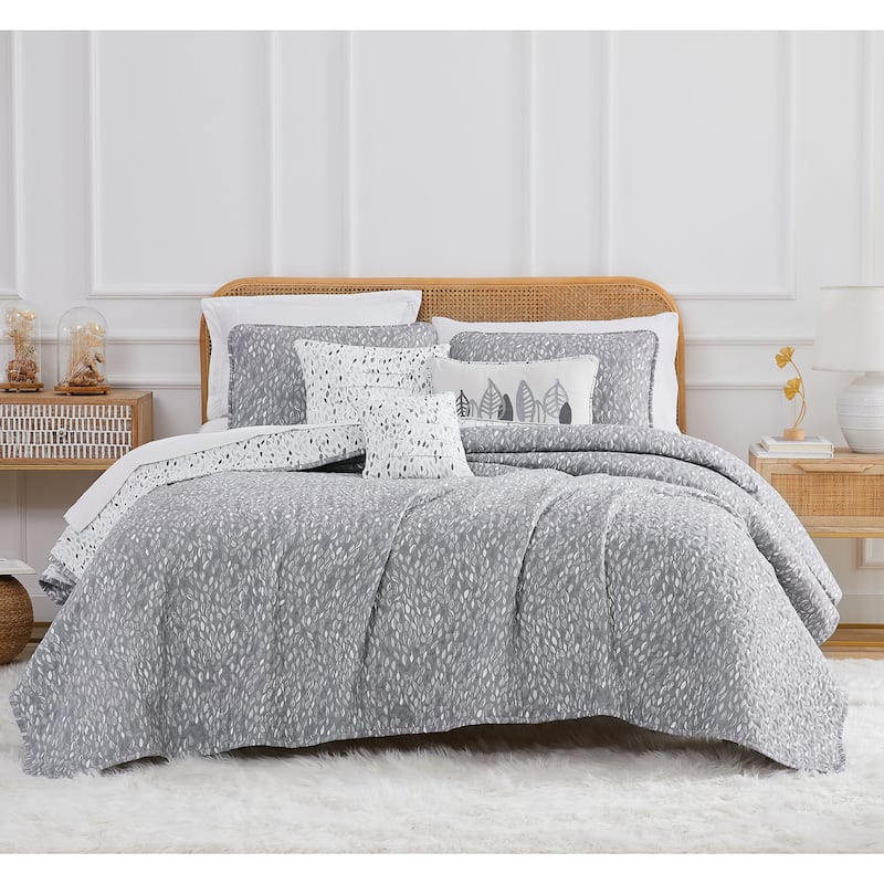Botanical Leaves 6 piece Quilt Bedding Set