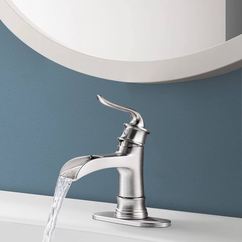 Topcraft Single Handle Waterfall Bathroom Faucet with Pop-Up Drainer