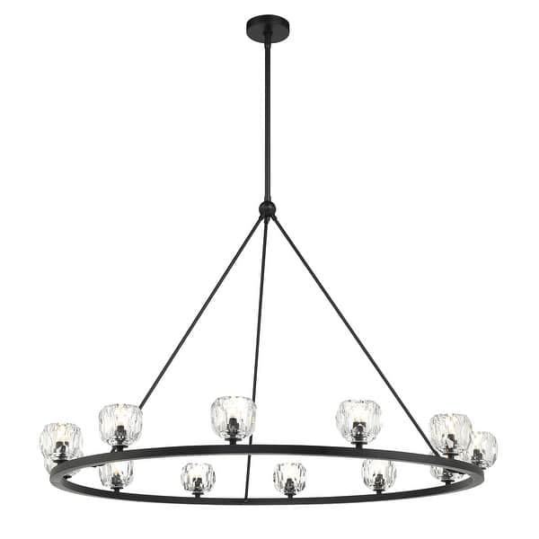 slide 2 of 10, Aragon 12 Light Matte Black Chandelier