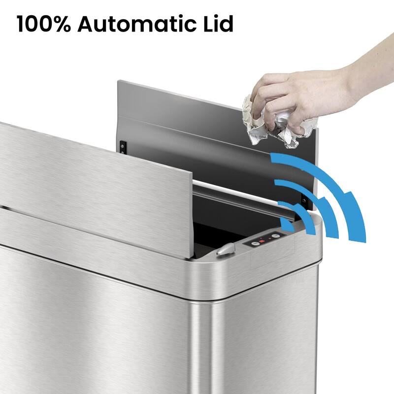 iTouchless 13 Gal Wings Lid Sensor Kitchen Trash Can