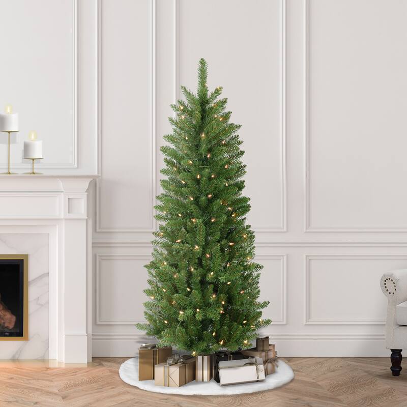 Puleo International Pre-Lit 5' Carson Pine Artificial Christmas Tree