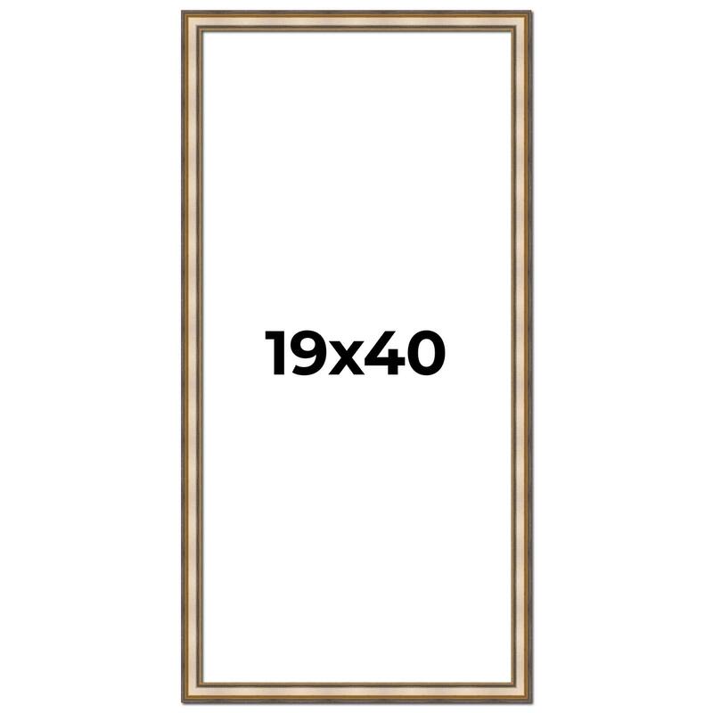 19x40 Frame Gold Solid Wood Shadow Box Width 1.5 Inches | Interior Frame Depth 2 3/8 Inches