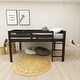 preview thumbnail 1 of 5, Space Saver Full Size Kids Loft Bed with Stairs and Storage - Cappuccino