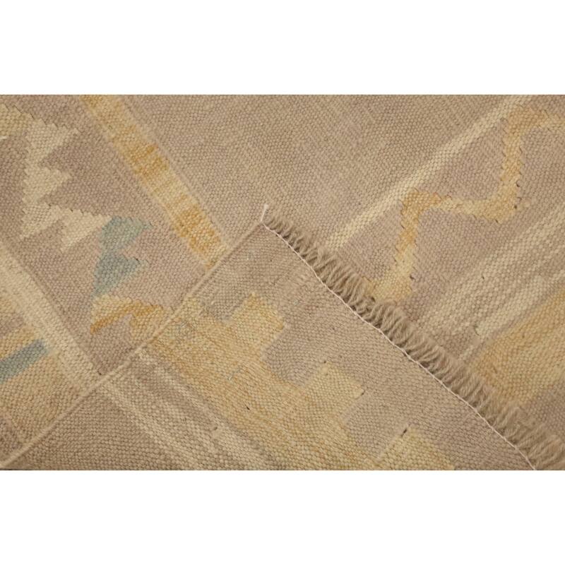 Hand Woven Oriental 100% Wool Carpet Southwestern Tribal Multi-Colored Kilim Runner Rug - 9' 7'' X 2' 7''