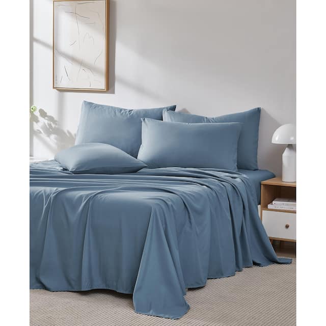 Vilano Series Extra Deep Pocket 6-piece Bed Sheet Set - Twin XL - Coronet Blue