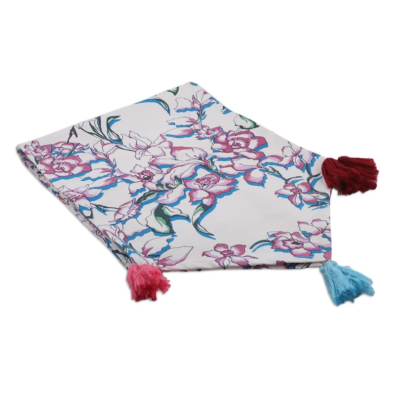Novica Handmade Delicious Blooms Cotton Table Runner