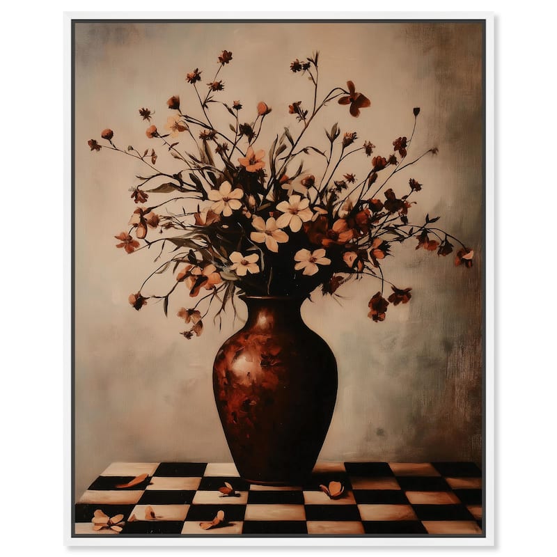 Antique Anthos Aria Canvas by Art Remedy - White - 24" x 30"