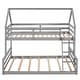 preview thumbnail 7 of 31, House Bed Design Twin over Full House Bunk Bed with Built-in Ladder,Full-length Guardrail