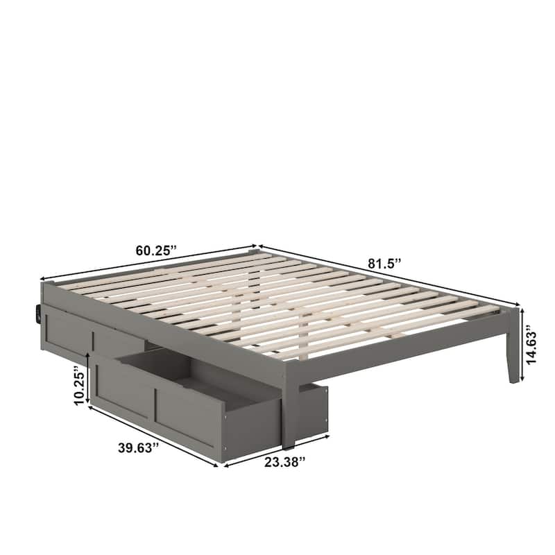 AFI Colorado Platform Bed with Storage and Charging Station