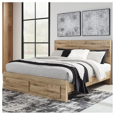 Signature Design by Ashley Hyanna Tan Brown Storage Bed