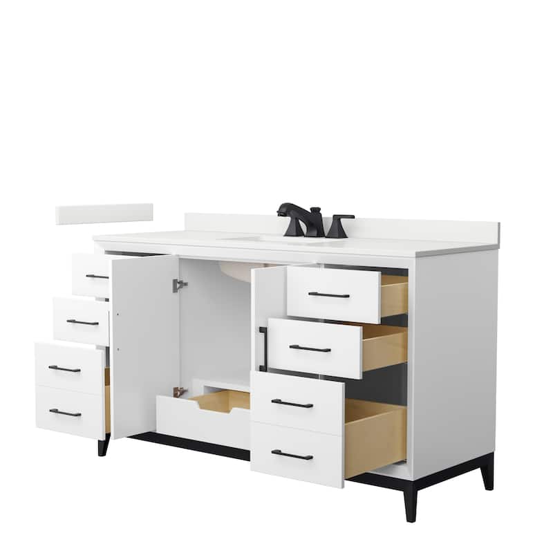 Amici 60-inch Single Vanity, Quartz Top