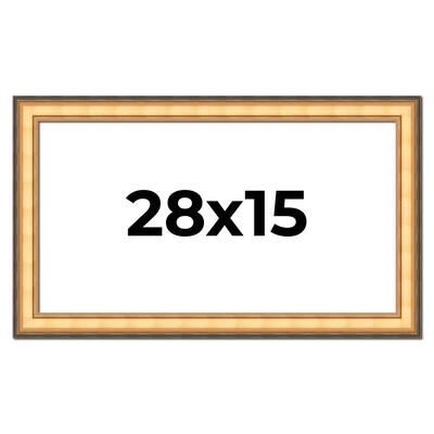 28x15 Frame Gold Plein Aire Solid Wood Picture Frame Width 2 Inches |