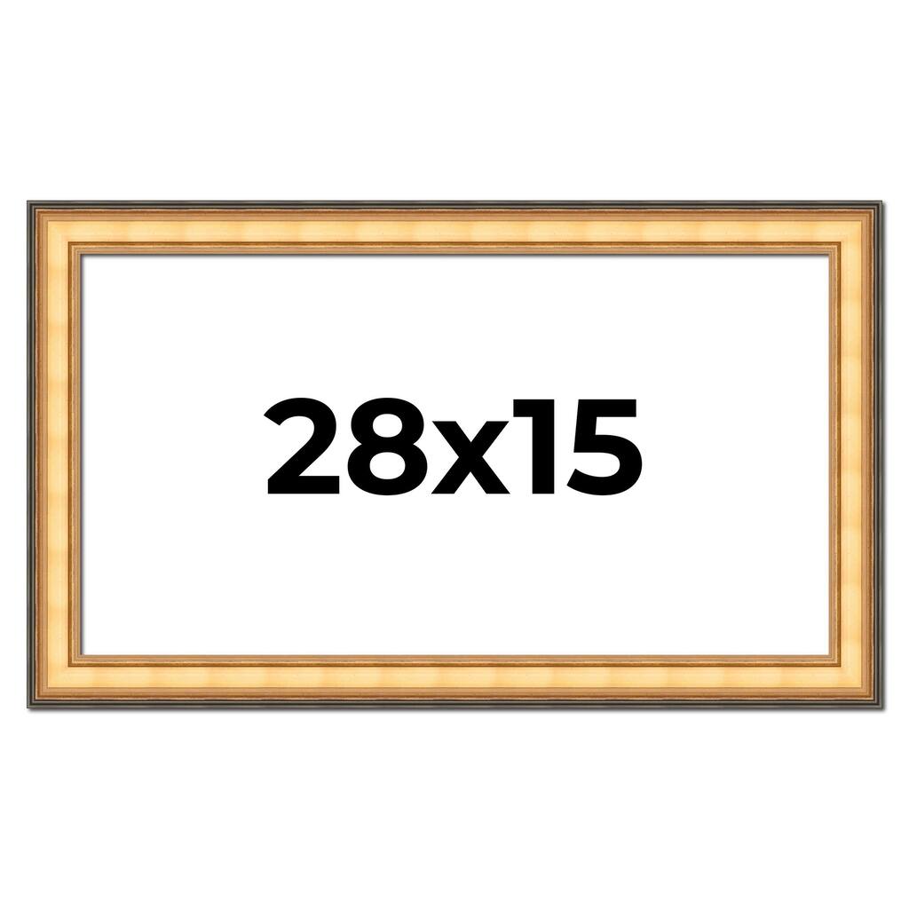 28x15 Frame Gold Plein Aire Solid Wood Picture Frame Width 2 Inches |