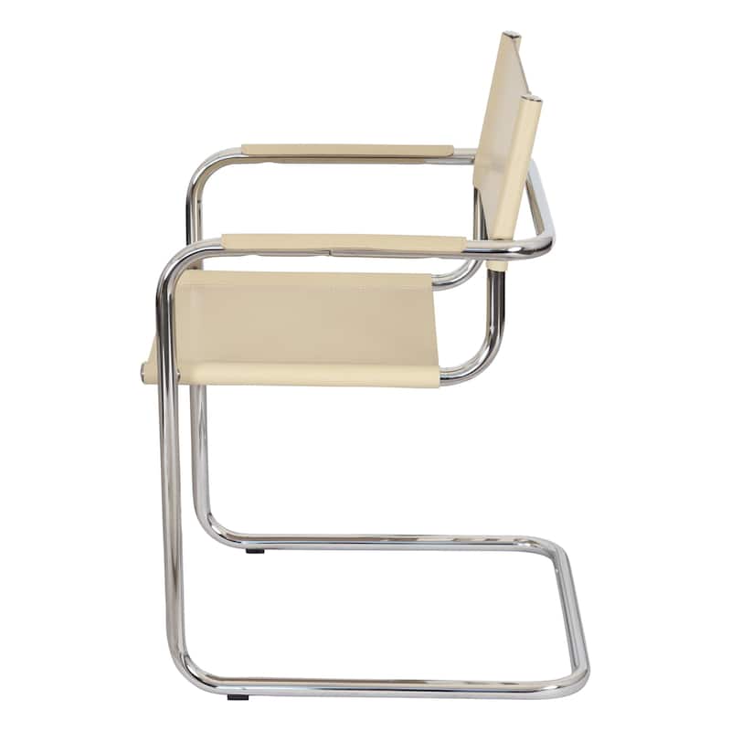 Breuer Chair Company Mart Stam Cantilever Armchair Arm Chair w/ Chrome Frame (Various Bonded Leather Colors)