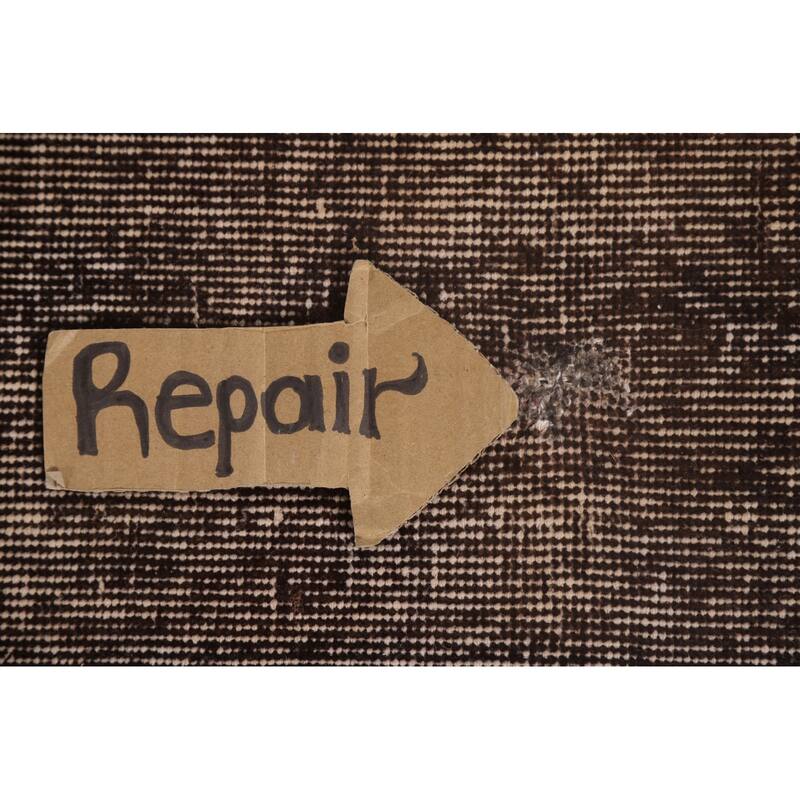 Over-Dyed Solid Anatolian Turkish Vintage Rug Handmade Wool Carpet - 6'11" x 10'7"