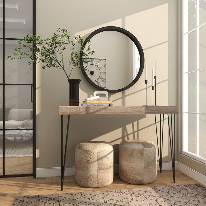 Wooden Wall Mirror with Thin Frame - Black or White - Roche River Decor