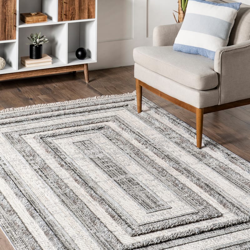 Nuloom Violette Casual Bordered Tasseled Area Rug