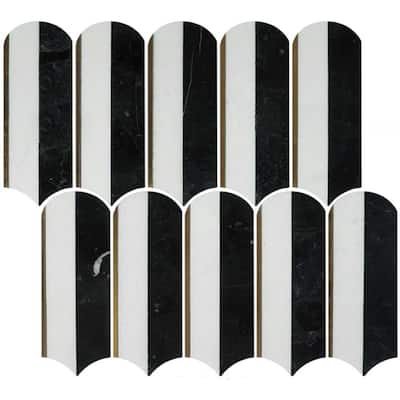 Mad Decade 12x12 Polished Marble Mosaic Tile - Floor, Wall, Backsplash