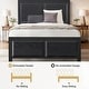 preview thumbnail 4 of 21, VECELO Platform Twin Size Kids Bed Frame with Wood Headboard,Twin Size Bed Set of 2, 3 Colors