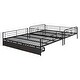 preview thumbnail 15 of 16, Full XL Over Queen Size Metal Bunk Bed with 2 Drawers and Guardrails