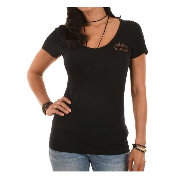 Shop Harley Davidson Women S 115th Anniversary Flashy Unforgiving Short Sleeve Tee Ships To Canada Overstock 21257898