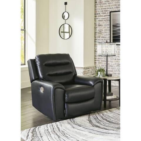 Signature Design by Ashley Warlin Black Power Recliner with Adjustable Headrest