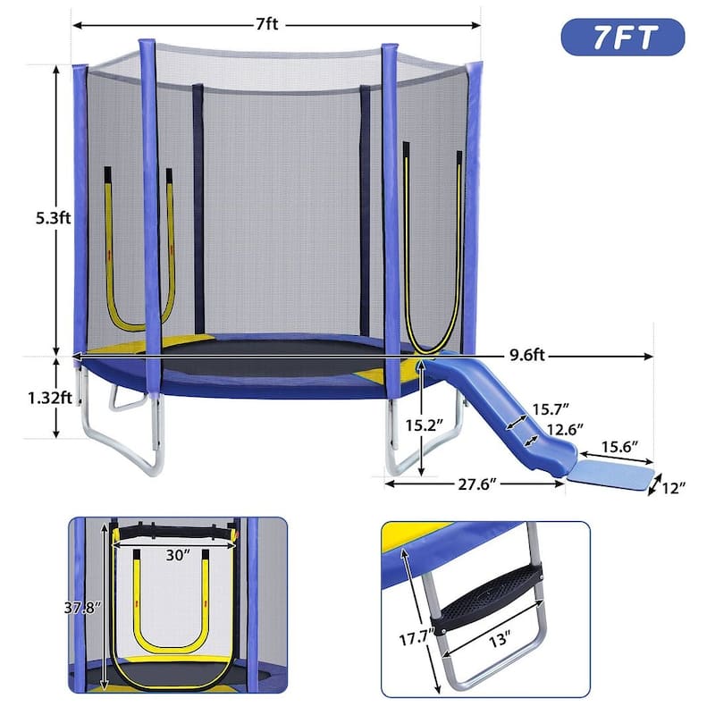 Trampolines 7FT Round Trampoline with Enclosure