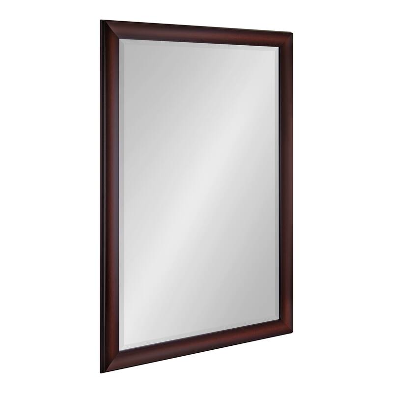 Kate and Laurel Scoop Framed Beveled Wall Mirror - 28x40 - Cherry