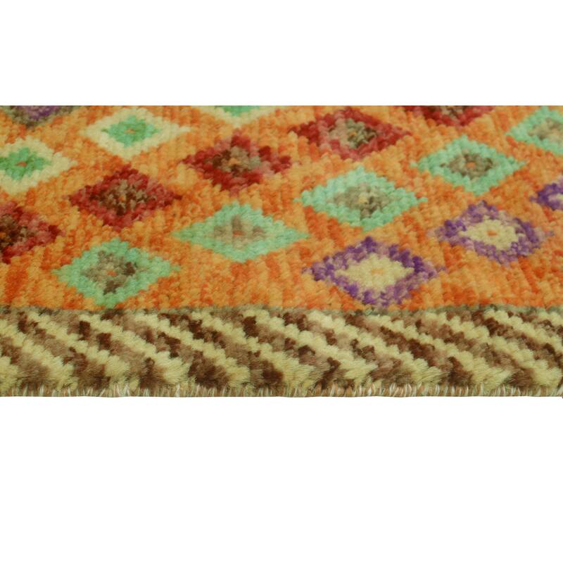 Balochi Ranako Orange/Purple Rug - 3'2" x 4'11"
