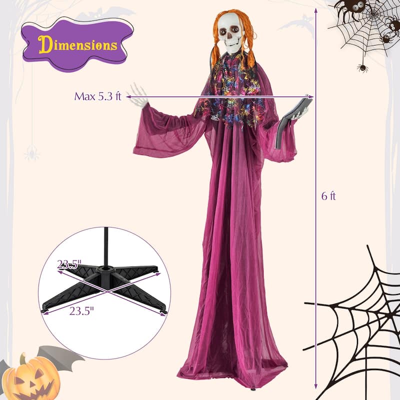 Purple Metal Fabric Animated Halloween Prop with Sound and Motion