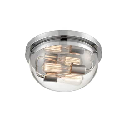 Millennium Lighting Ashford 2 Light Flush Mount Ceiling Fixture in Multiple Finishes with Clear Glass Shade