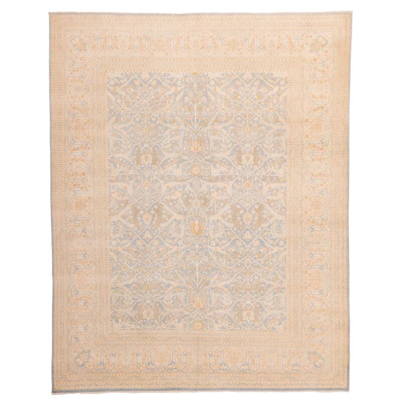 ECARPETGALLERY Hand-knotted Peshawar Oushak Light Blue Wool Rug - 8'0 x 9'9