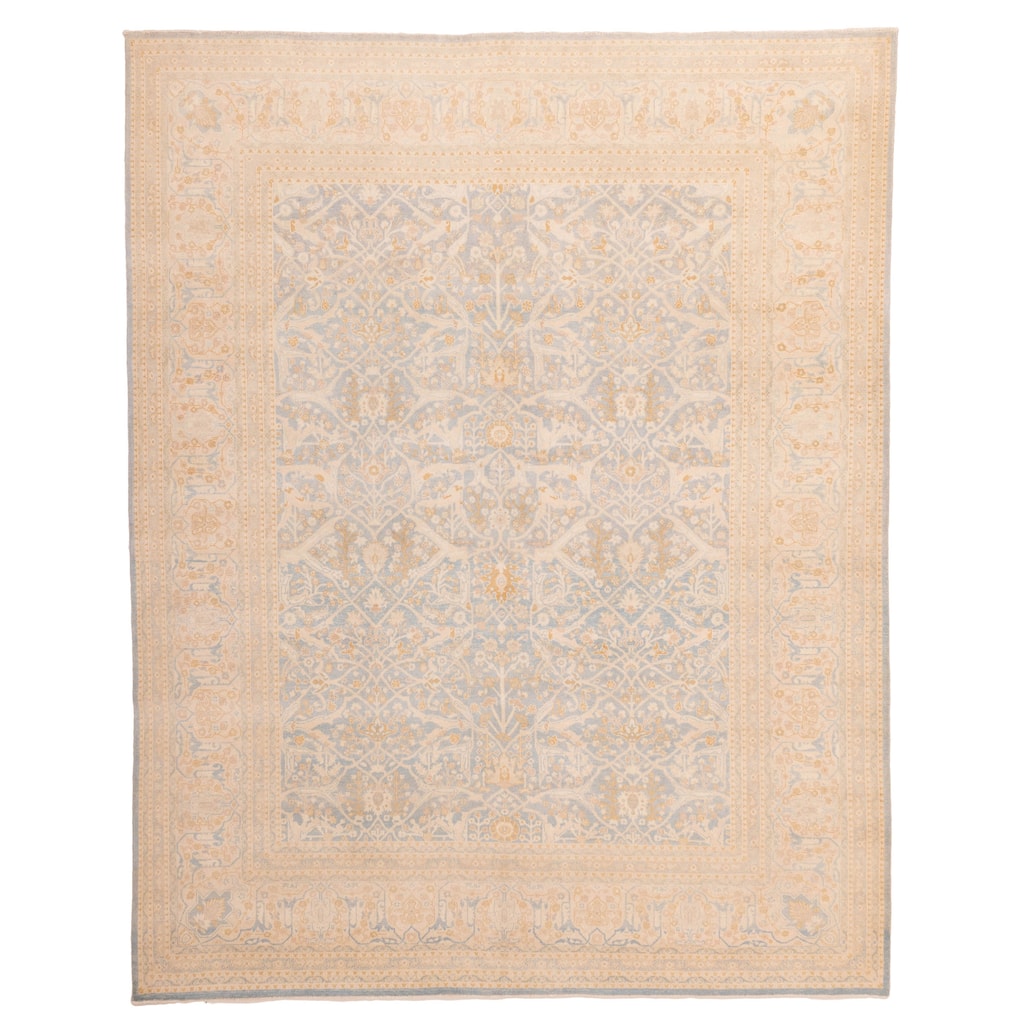 ECARPETGALLERY Hand-knotted Peshawar Oushak Light Blue Wool Rug - 8'0 x 9'9